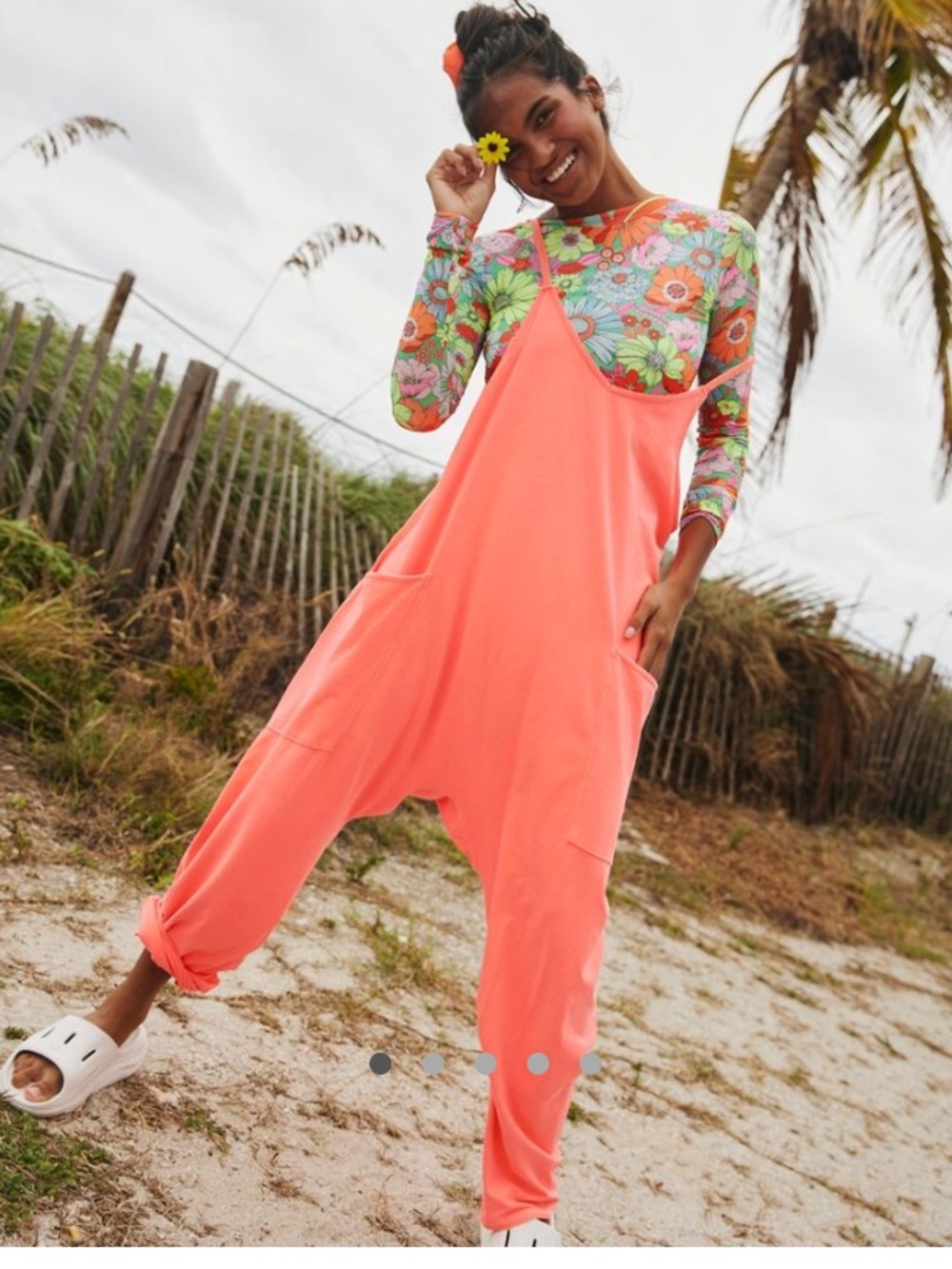 NWT FREE PEOPLE Movement Hot Shot Onesie in Hot Watermelon